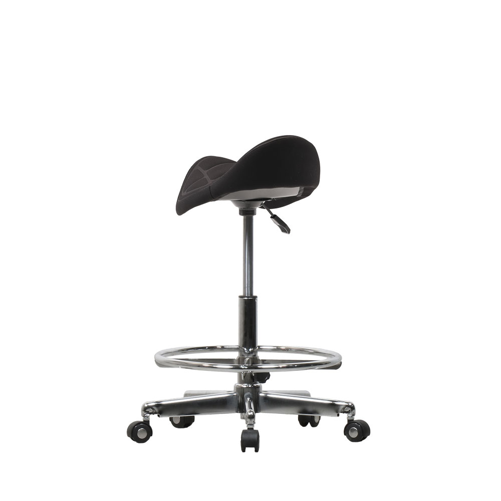 Стул седло с подставкой для ног Saddle (Саддл) 300 (черный) от компании "Кореал - Настоящая Корея"
