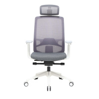 Стул ортопедический бело-серый Body fit Orgatec W от официального дистрибьютора "Кореал - Настоящая Корея"