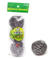 Губки металлические для посуды Kitchen Cleaner (Китчен Клинер) (3 шт.) от компании "Кореал - Настоящая Корея"