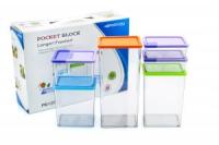 Набор блочных контейнеров Sunrise Pocket Block (Санрайз Покет Блок) Gochu от компании "Кореал - Настоящая Корея"