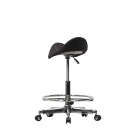 Стул седло с подставкой для ног Saddle (Саддл) 300 (черный) от компании "Кореал - Настоящая Корея"